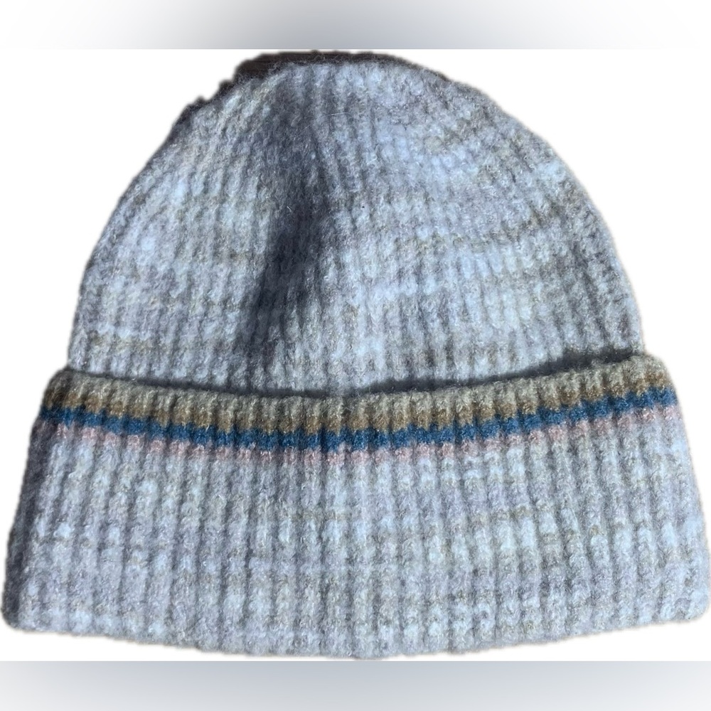 Vince Camuto Cream Gray Knit Beanie